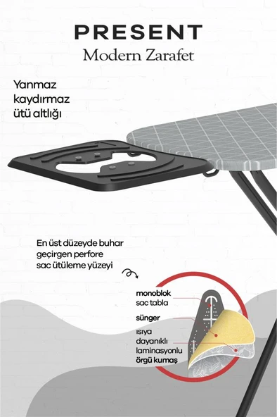 Perilla Present Fişsiz Ütü Masası - Resim 3