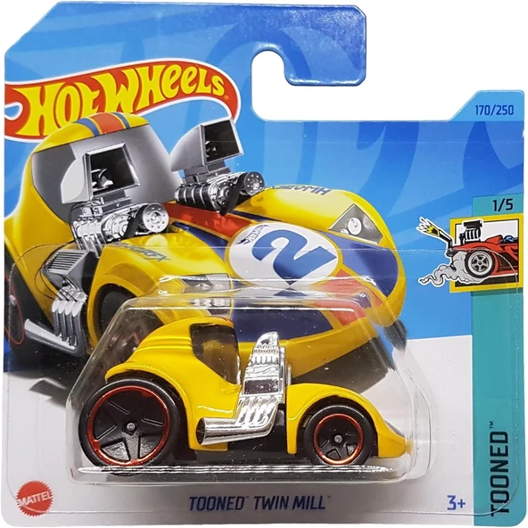 Hot Wheels - Tooned Twin Mill - Tooned 1/5 - Hkj84 - Short Card - Sarı - Mattel 2023 - 1:64 ürün görseli 1