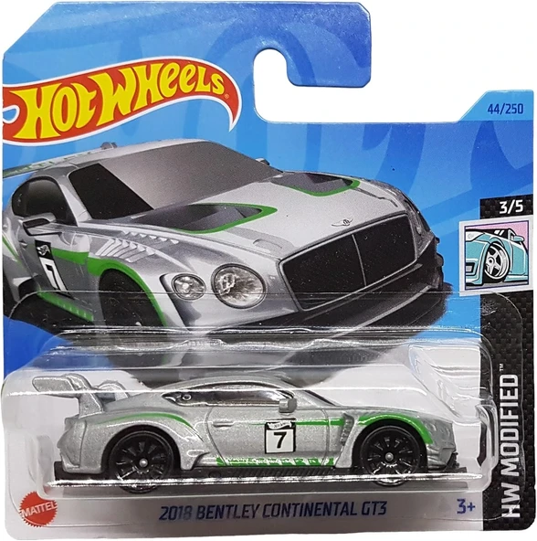 Hot Wheels - 2018 Bentley Continental Gt3 - Hw Modified 3/5 - Hkl45 - Short Card - Gümüş Gri Metalik ürün görseli 1