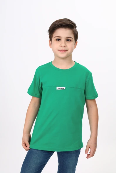 Toontoy Erkek Çocuk Baskılı Bisiklet Yaka Kısa Kollu Tişört ürün görseli 1