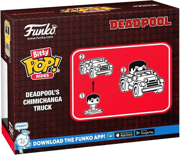 Funko Pop! Bitty Ride: Marvel - Chimichanga Kamyonlu Deadpool - Resim 3