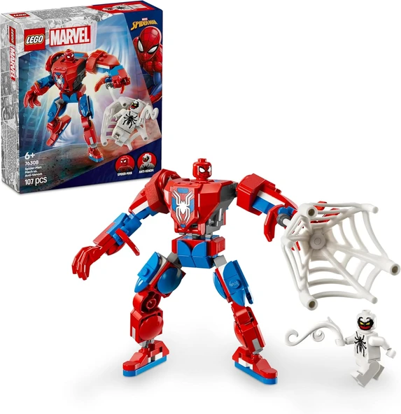 Lego Marvel Örümcek Adam Robotu, Anti Venom’A Karşı 76308-6 Yaş Ve Üzeri Çocuklar Için İnşa Edilebil ürün görseli 1