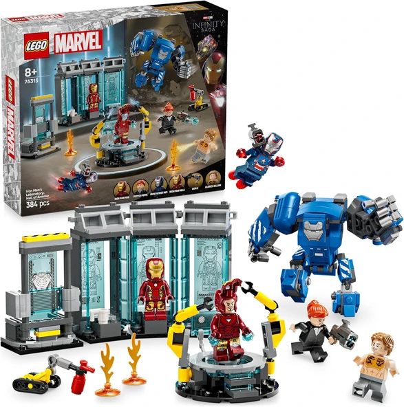 Lego ǀ Marvel Iron Man’In Laboratuvarı: Zırh Salonu 76315-8 Yaş Ve Üzeri Çocuklar Için Süper Kahrama ürün görseli 1