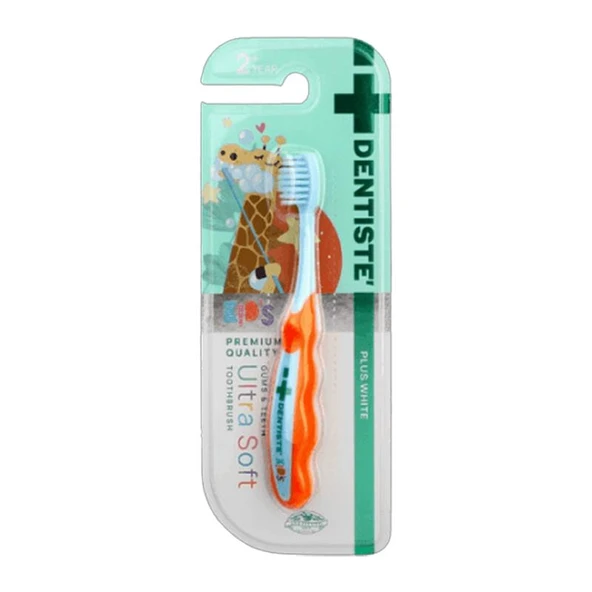Dentiste Kids Ultra Soft Diş Fırçası +2 Yaş - Yeşil-Turuncu ürün görseli 1