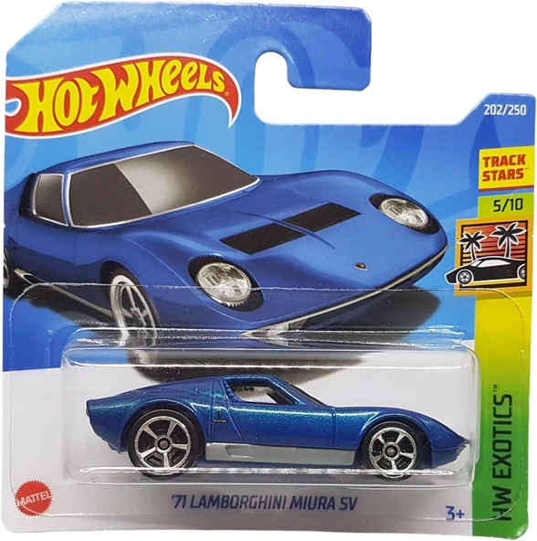 Hot Wheels - ´71 Lamborghini Miura Sv - Hw Exotics 5/10 - Hcx02 - Short Card - Track Stars - Mavi Me ürün görseli 1