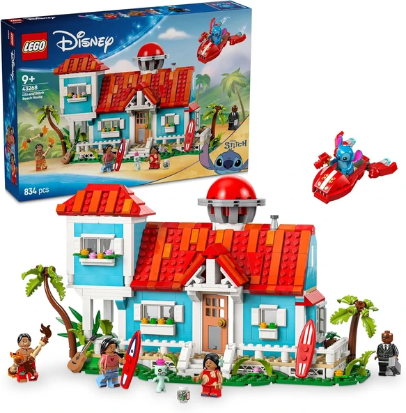 Lego Disney Lilo Ve Stiç Plaj Evi 43268-9 Yaş Üzeri Prenses Seven Kız Ve Erkek Çocuklar Için 6 Odası ürün görseli 1