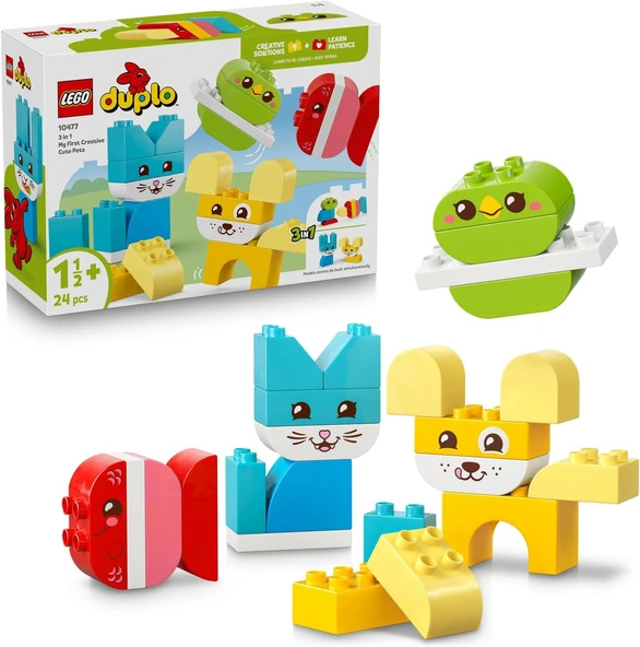 Lego Duplo İlk 3'Ü 1 Arada Yaratıcı Sevimli Hayvanlar 10477-1.5 Yaş Ve Üzeri Çocuklar Için Köpek, Ke ürün görseli 1