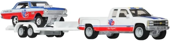 Hot Wheels Premium Team Transport Hrv42 Car Culture '63 Chevy Nova & '88 Chevy Silverado 3500 ürün görseli 1