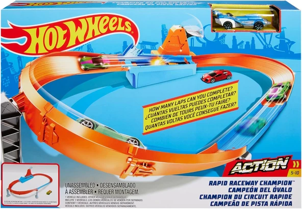 Hot Wheels Rapid Raceway Şampiyon Oyun Seti, 4Y+ Gjm75 ürün görseli 1