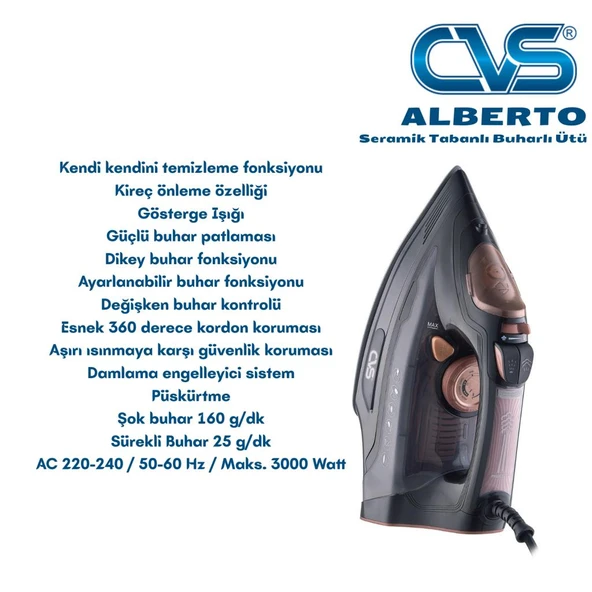 CVS DN 5481 Alberto Seramik Tabanlı 3000 W Ütü - Resim 3