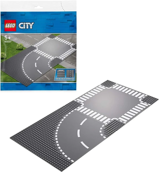 Lego City Viraj Ve Dört Yol 60237 Yapım Kiti (2 Parça) ürün görseli 1