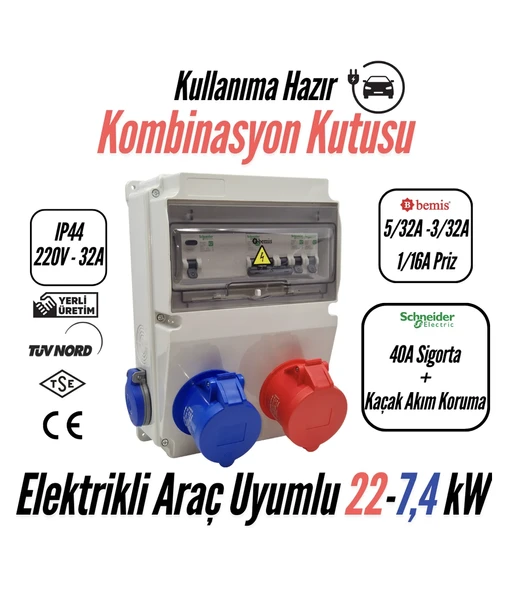 Bemis - Kombinasyon Kutusu IP44 Sigorta + Kaçak Akım Korumalı - Taşınabilir Mobil Cihaz Kullanımına Uygundur ürün görseli 1