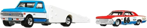 Hot Wheels Premium Car Culture Team Transport Flf56-Hrv40 '66 Chevelle & 72 Chevy Ramp Truck ürün görseli 1