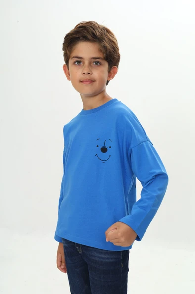 Toontoy Erkek Çocuk Baskılı Bisiklet Yaka Uzun Kollu Tişört ürün görseli 1