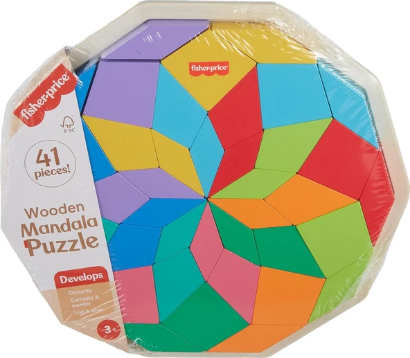 Fisher-Price Ahşap Mandala Yapboz Yürüme Çağındaki Çocuklar Için 40 Ahşap Parçadan Oluşan Fisher-Pri ürün görseli 1