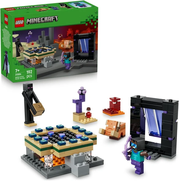 Lego Minecraft Nether Ve End Geçidi Yolculuğu 21584-7 Yaş Ve Üzeri Çocuklar Için Havalı Kahraman Min ürün görseli 1
