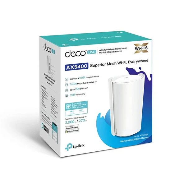 TP-Link Deco X73-DSL 5400 Mbps 1li Mesh Modem - Resim 3