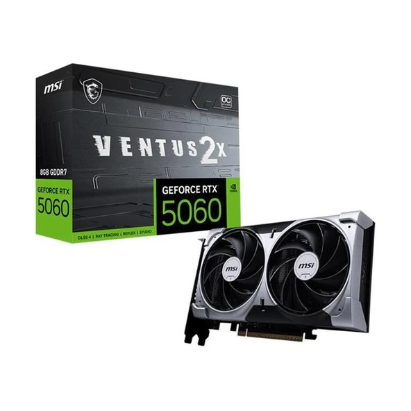 MSI VGA GEFORCE RTX 5060 8G VENTUS 2X OC RTX5060 8GB GDDR7 128B DX12 PCIE 5.0 X16 (3XDP 1XHDMI) ürün görseli 1