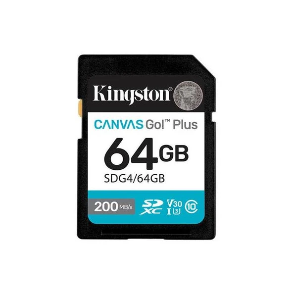 Kingston Canvas Go Plus SDCG4/64GB Class 10 UHS-I U3 A2 V30 64 GB Micro SD Kart ürün görseli 1