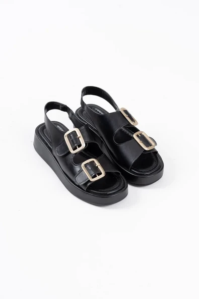 Siyah Cilt Kadın Sandalet TR17MY02A - Resim 4