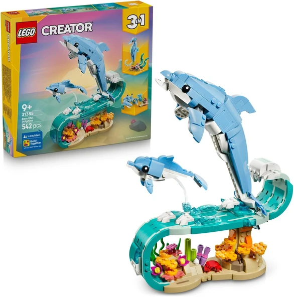 Lego Creator 3'Ü 1 Arada Deniz Hayvanları: Güzel Yunuslar 31385 – 9 Yaş Ve Üzeri Çocuklar Için Deniz ürün görseli 1