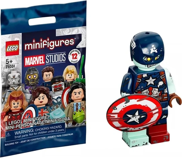 Lego Marvel Studios Series 71031-9 Zombie Captain America Minifigür ürün görseli 1