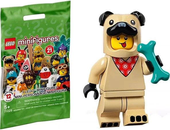 Lego 71029 Minifigür Seri 21 5 - Pug Costume Guy Minifigür ürün görseli 1