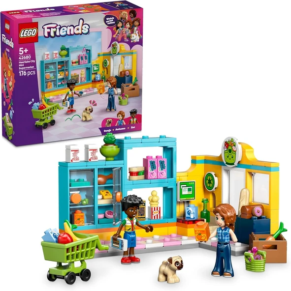 Lego Friends Heartlake Şehri Marketi 42680 – 5 Yaş Ve Üzeri Çocuklar Için Autumn Ve Zac Mini Bebekle ürün görseli 1