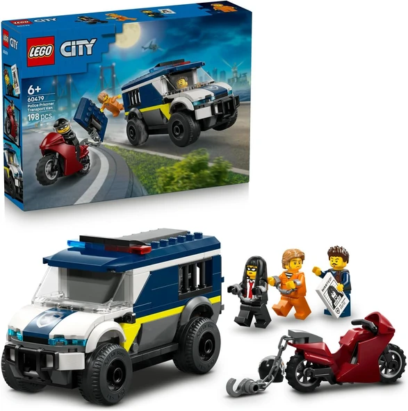 Lego City Polis Mahkum Nakliye Aracı 60479-6 Yaş Ve Üzeri Çocuklar Için Polis Memuru Ve 2 Haydut Min ürün görseli 1