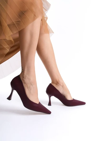 Kadın Bordo Saten Stiletto TR08MS27F ürün görseli 1
