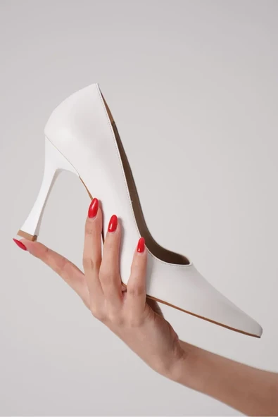 Mat Beyaz Kadın Stiletto TR18MS03D - Resim 8