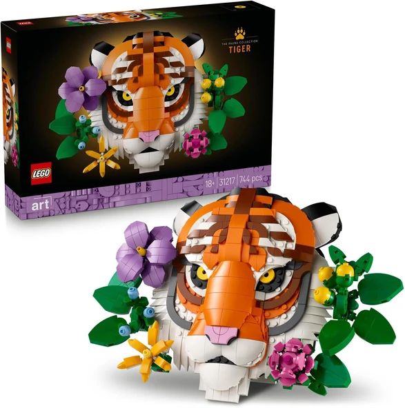 Lego Art Fauna Koleksiyonu – Kaplan 31217 - Sanat Sever Yetişkinler Için Çiçekli Dekoratif Model Yap ürün görseli 1