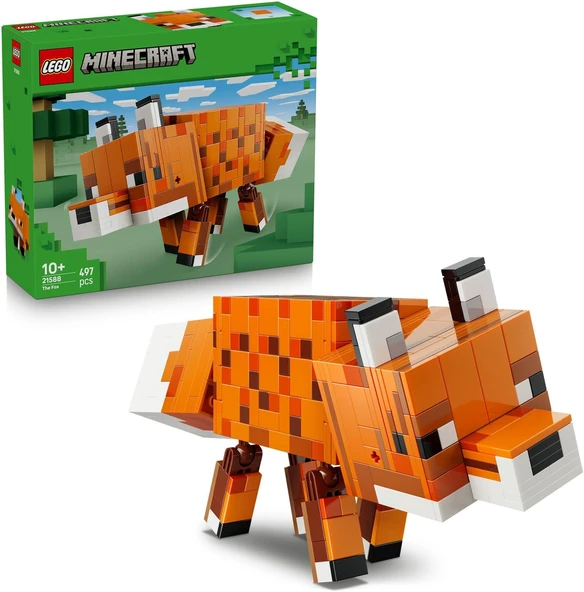 Lego Minecraft Tilki 21588-10 Yaş Ve Üzeri Çocuklar Için Hareketli Bacakları, Dönebilen Boynu Ve Aya ürün görseli 1