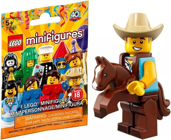 Lego 71021 Minifigür Seri 18 15 - Cowboy Costume Guy Minifigür 5610015870230 ürün görseli 1
