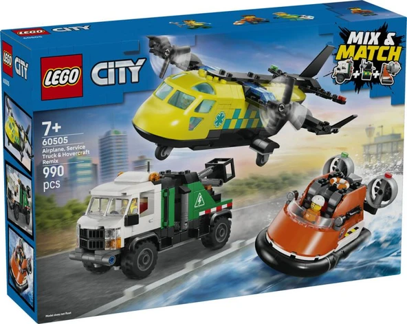 LEGO City 60505 Airplane, Service Truck and Hovercraft Remix ürün görseli 1
