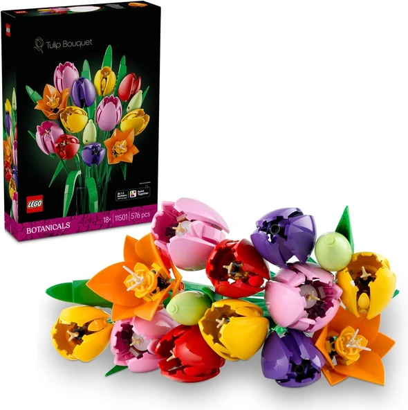 Lego Botanicals Lale Buketi 11501 - Yetişkinler Için Çeşitli Renkler Ve Aşamalarda 5 Lale İçeren Sev ürün görseli 1