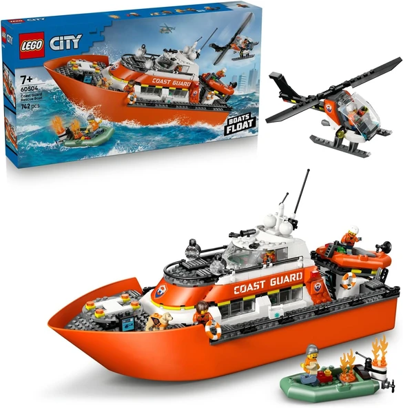 Lego City Sahil Güvenlik Kurtarma Botu Ve Helikopteri 60504 – 7 Yaş Ve Üzeri Erkek Ve Kız Çocuklar I ürün görseli 1