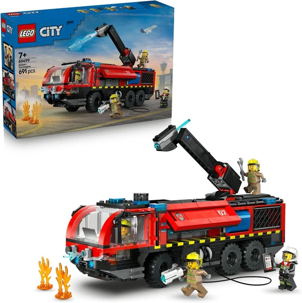 Lego City Havaalanı İtfaiye Kamyonu 60499 – 7 Yaş Ve Üzeri Çocuklar Için 4 İtfaiyeci Minifigürü Ile ürün görseli 1