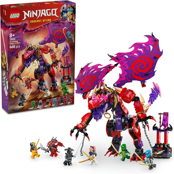 Lego Ninjago Thunderfang Kaos Ejderhası 71832-8 Yaş Ve Üzeri Kız Ve Erkek Çocukları Için 6 Ninja Min ürün görseli 1
