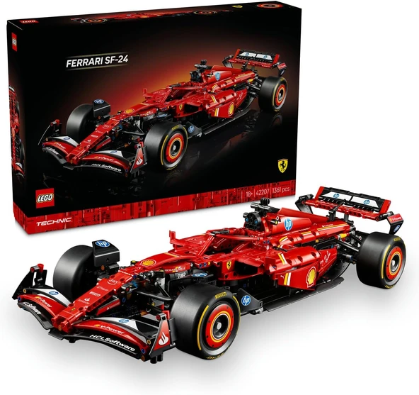Lego Technic Ferrari Sf–24 F1 Araba 42207 – Yetişkinler Için 1:8 Ölçekli V6 Motor, Vites Kutusu, Dir ürün görseli 1