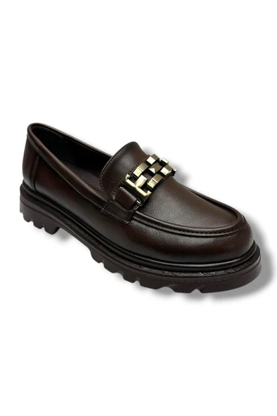 Fancy 801-26 Deri Loafer Tokalı Anatomik Kadın Ayakkabı ürün görseli 1