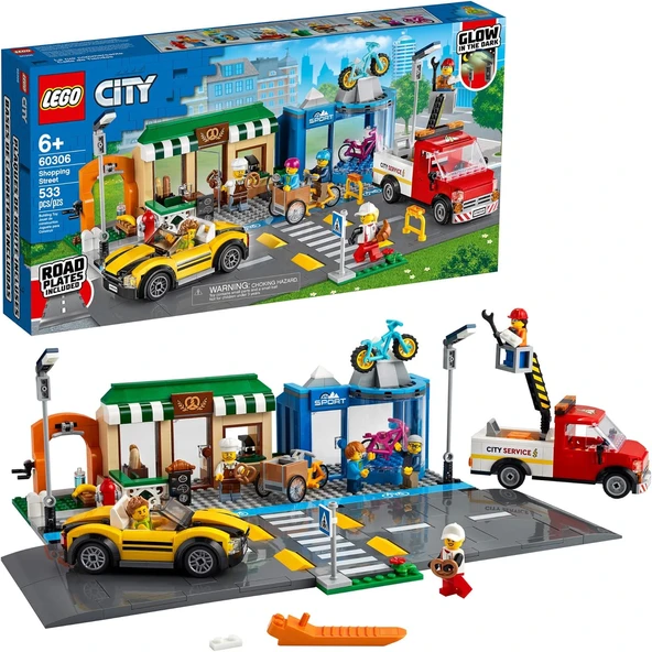 Lego City Shopping Street 60306 Yapı Kiti; Çocuklar Için Havalı Bina Oyuncağı, Yeni 2021 (533 Parça) ürün görseli 1