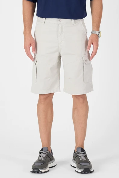 Erkek Regular Fit Kargo Cepli Şort Kapri - Resim 2
