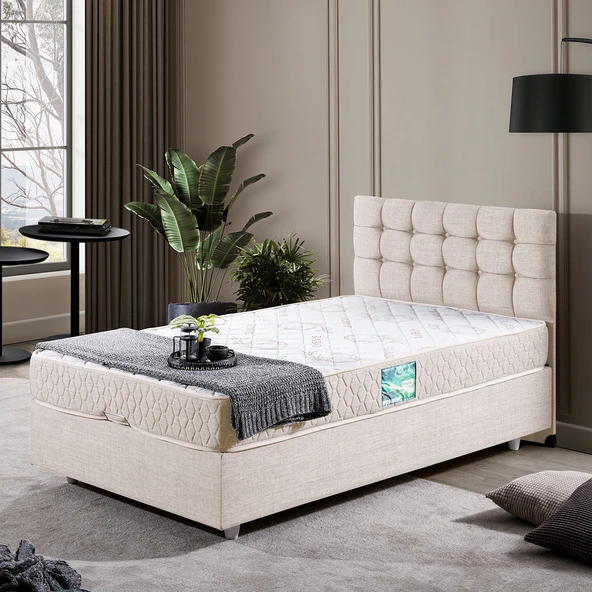Venedik Tek Kişilik Baza Başlık Comfort Yatak Seti - Krem ürün görseli 1