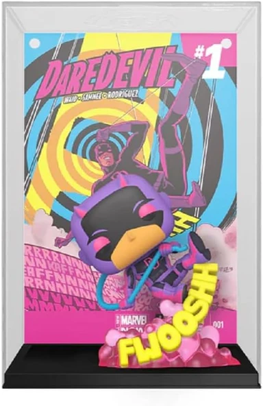 Funko Pop Comic Cover: Marvel - Daredevil (Black Light) Exclusive Figür - Resim 3