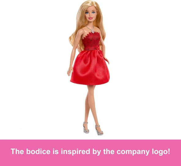 Barbie 80.Yıl Kırmızı Elbiseli, Jgd25 - Resim 5