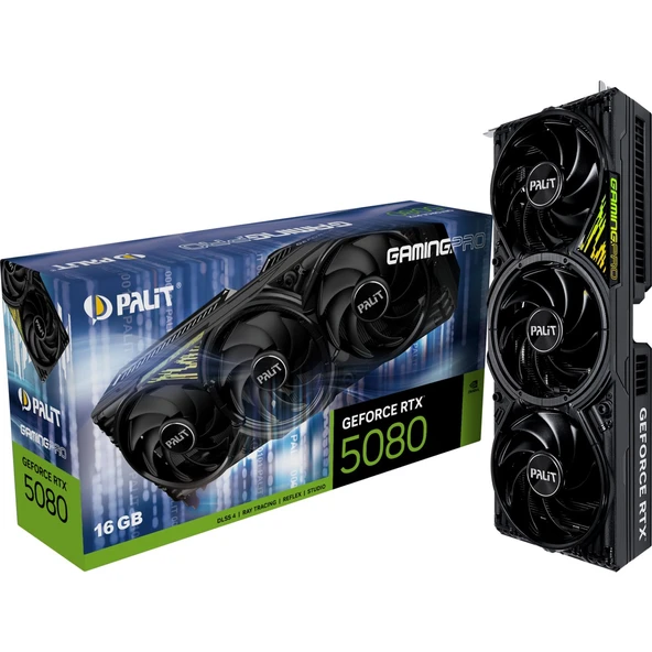 Palit GeForce RTX5080 GamingPro 16GB GDDR7 256 Bit DLSS 4 Ekran Kartı NE75080019T2-GB2031A ürün görseli 1