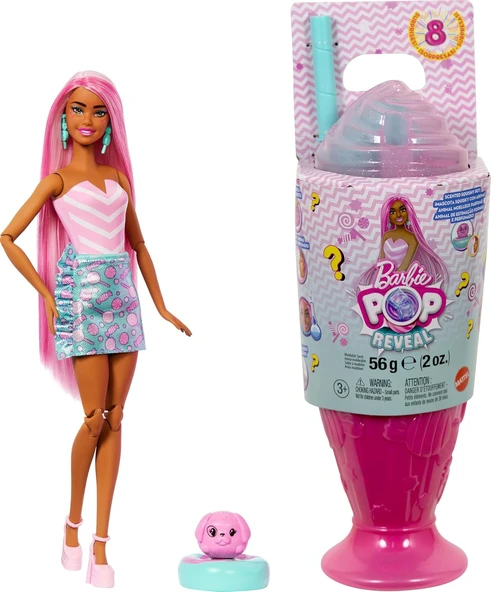 Barbie Pop Reveal Serisi Bebek Ve Aksesuar Seti, Atıştırmalık Serisi, Lolipop Düşkünü Şeker Kız Ve E ürün görseli 1