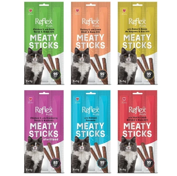 Reflex Plus Meaty Sticks Karışık Ödül Maması 6’lı Paket 3-5 gr ürün görseli 1