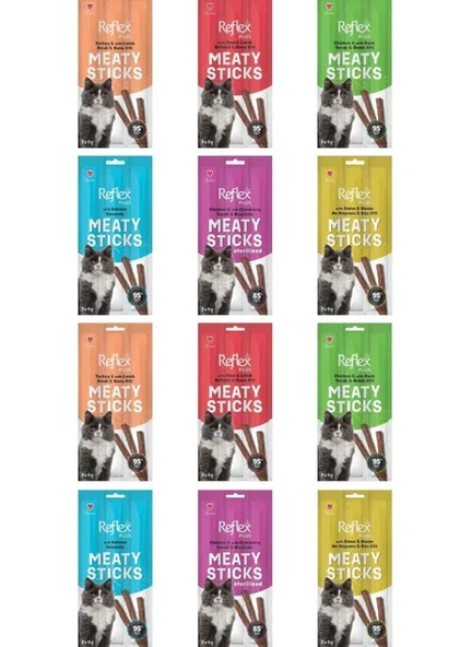 Reflex Plus Meaty Sticks Karışık Ödül Maması 12’li Paket 3-5 gr ürün görseli 1